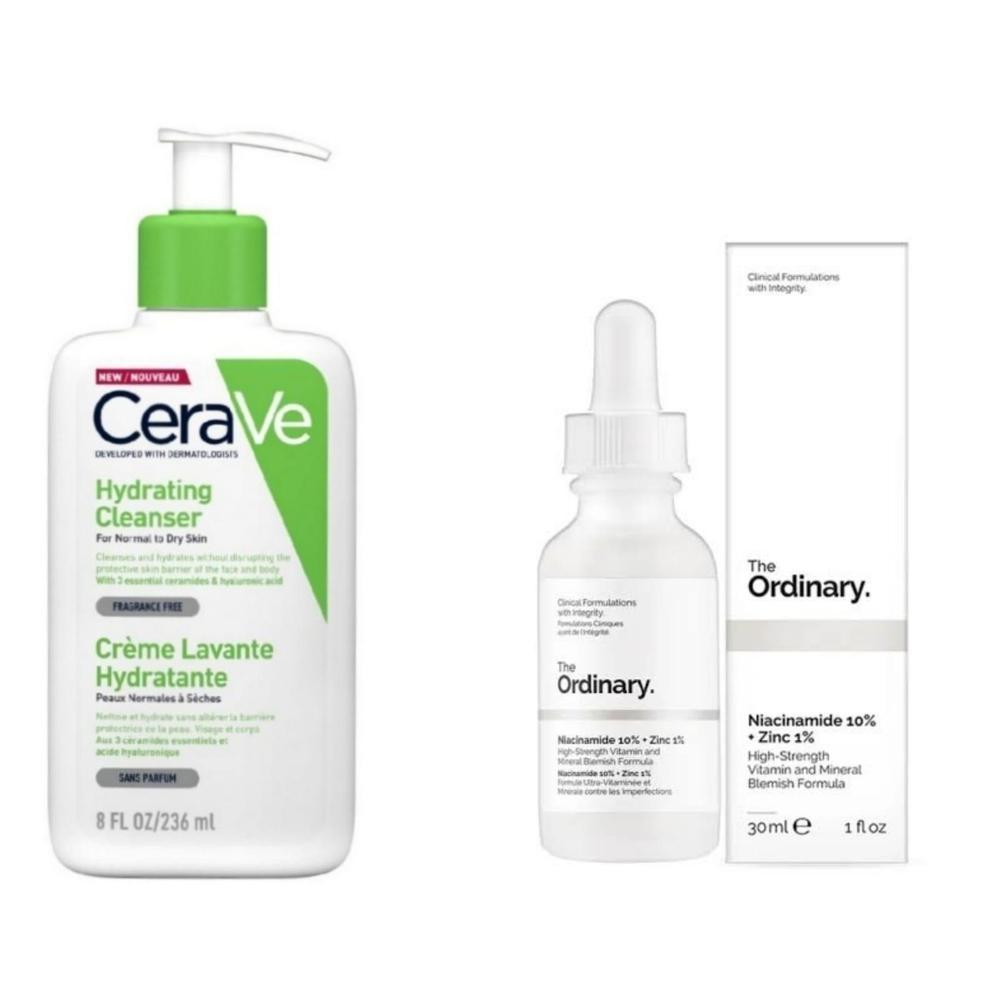 CeraVe Hydrating Cleanser + Niacinamide Serum Bundle