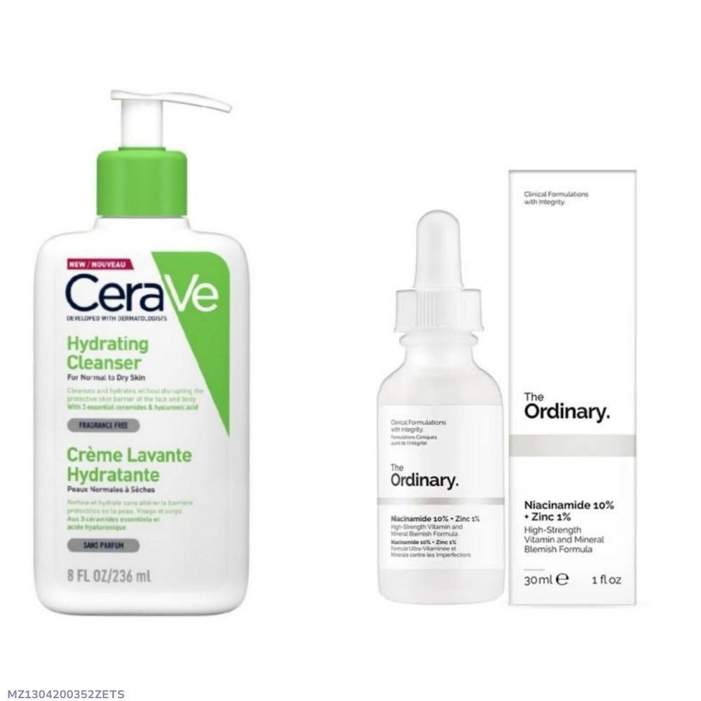 CeraVe Hydrating Cleanser + Niacinamide Serum Bundle