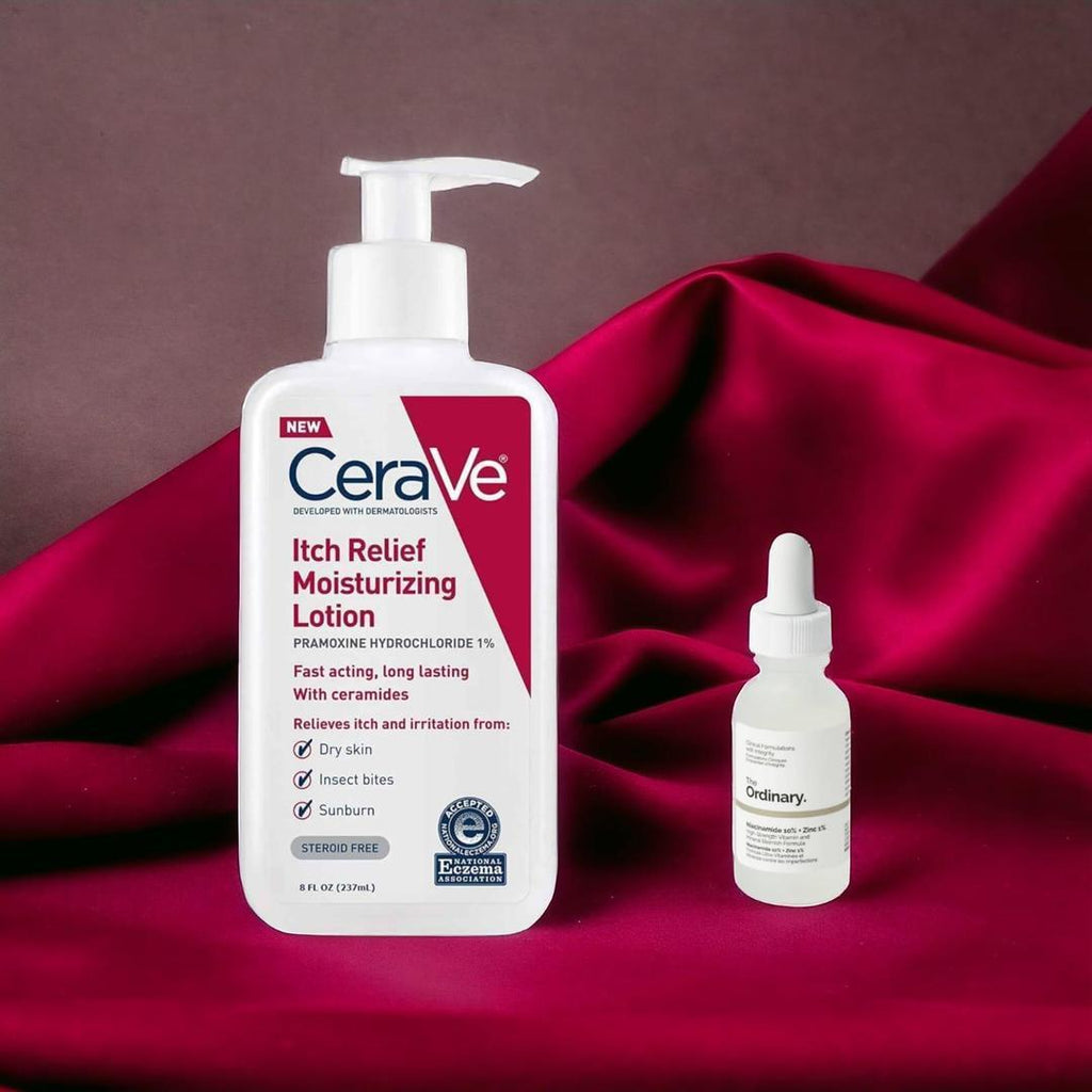 CeraVe Itch Relief Lotion + The Ordinary Serum Set