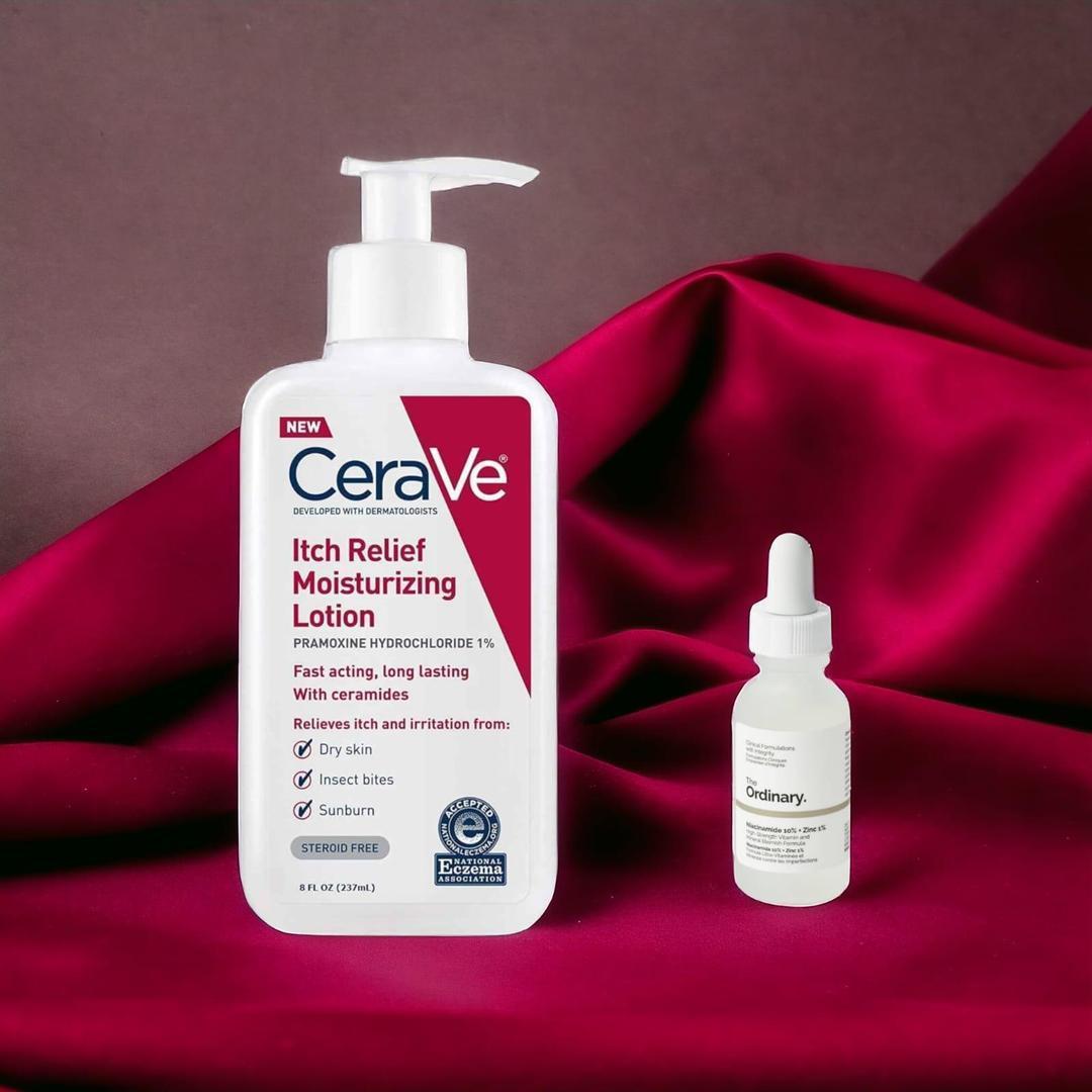 CeraVe Itch Relief Lotion + The Ordinary Serum Set