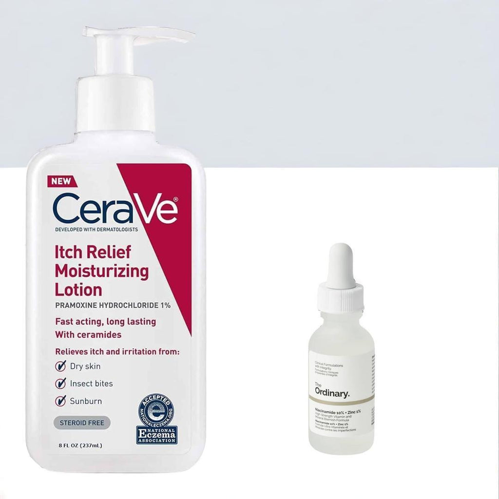CeraVe Itch Relief Lotion + The Ordinary Serum Set