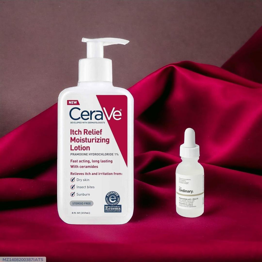 CeraVe Itch Relief Lotion + The Ordinary Serum Set