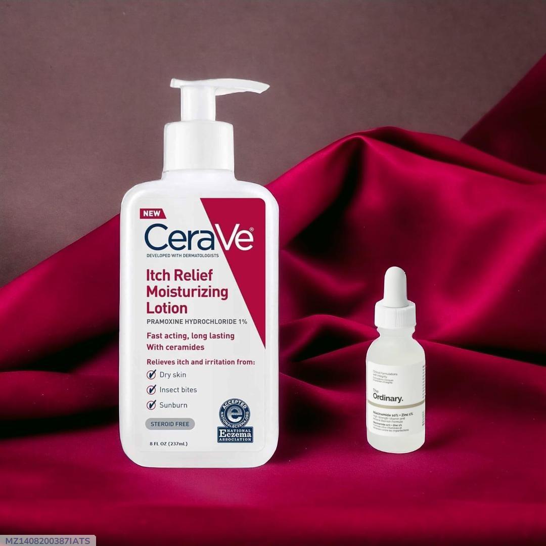 CeraVe Itch Relief Lotion + The Ordinary Serum Set